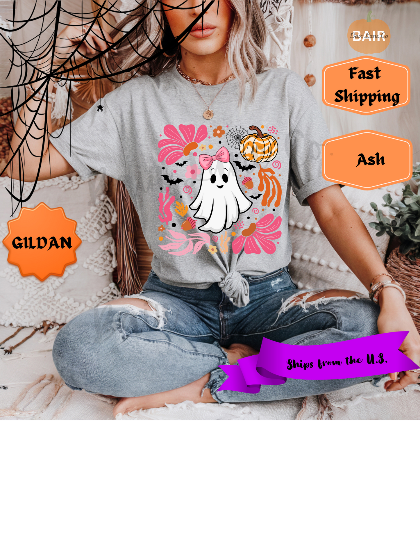 Pink & Orange Cute Ghost