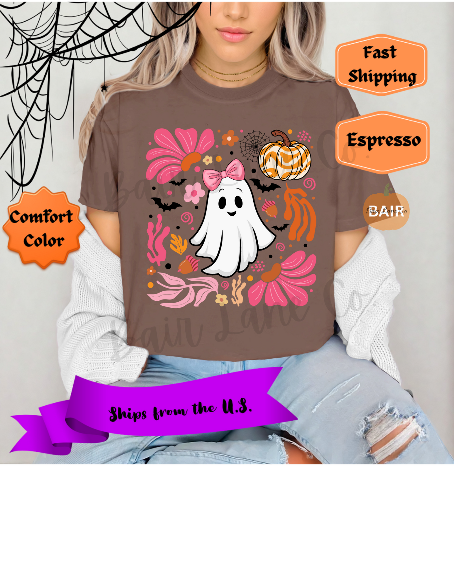 Pink & Orange Cute Ghost