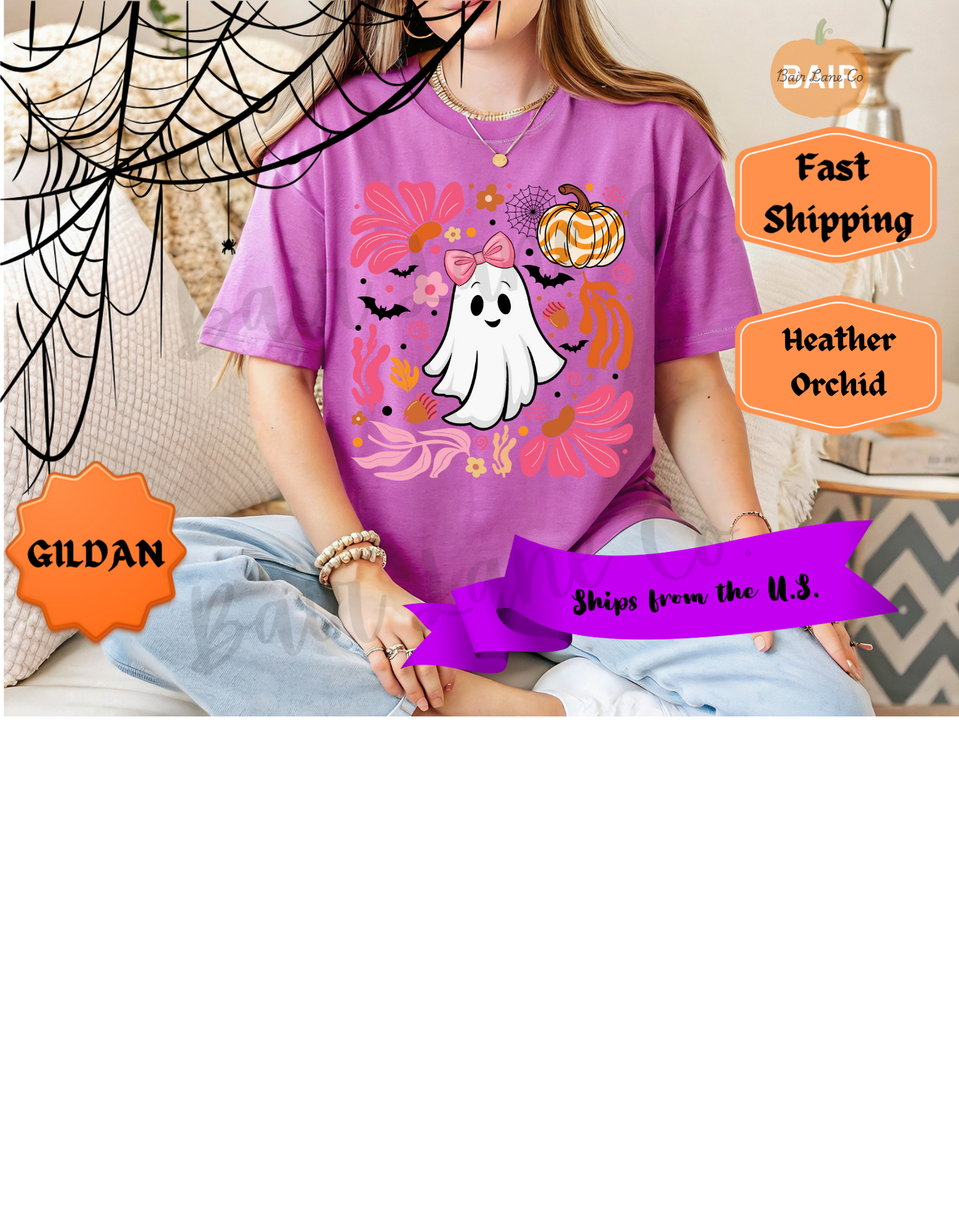 Pink & Orange Cute Ghost