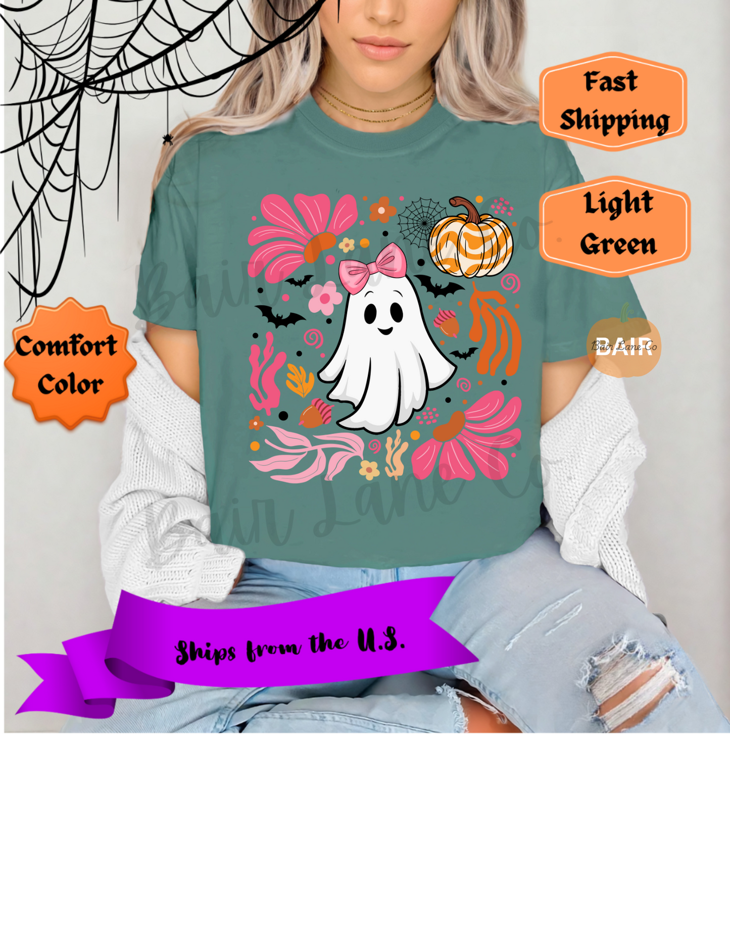 Pink & Orange Cute Ghost