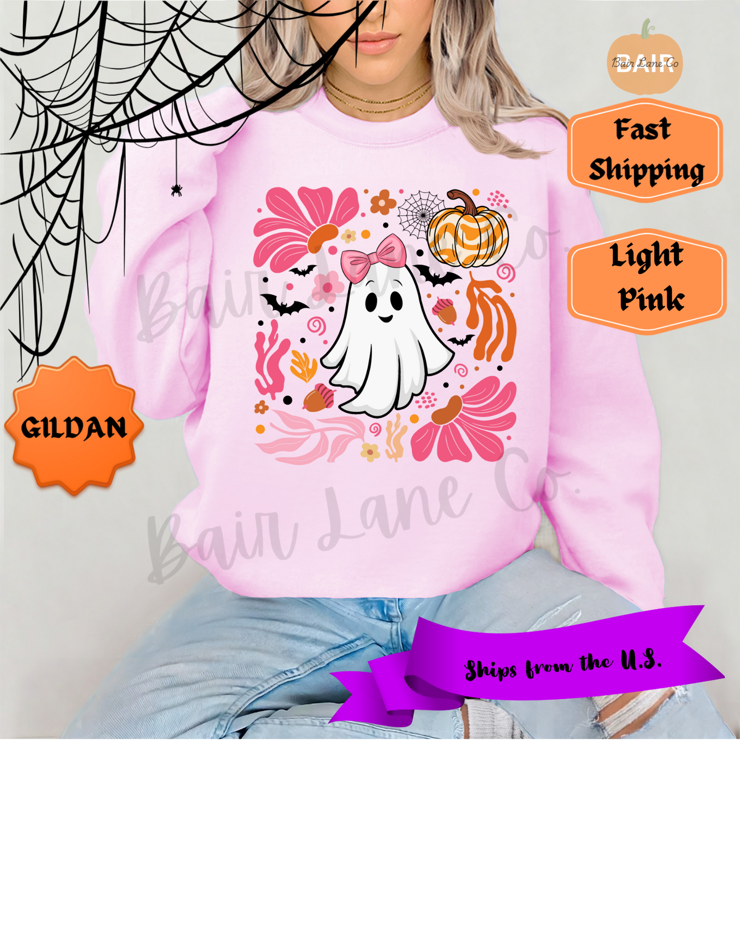 Pink & Orange Cute Ghost