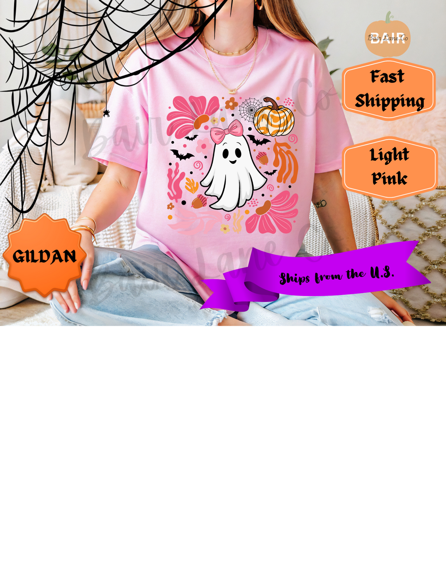 Pink & Orange Cute Ghost