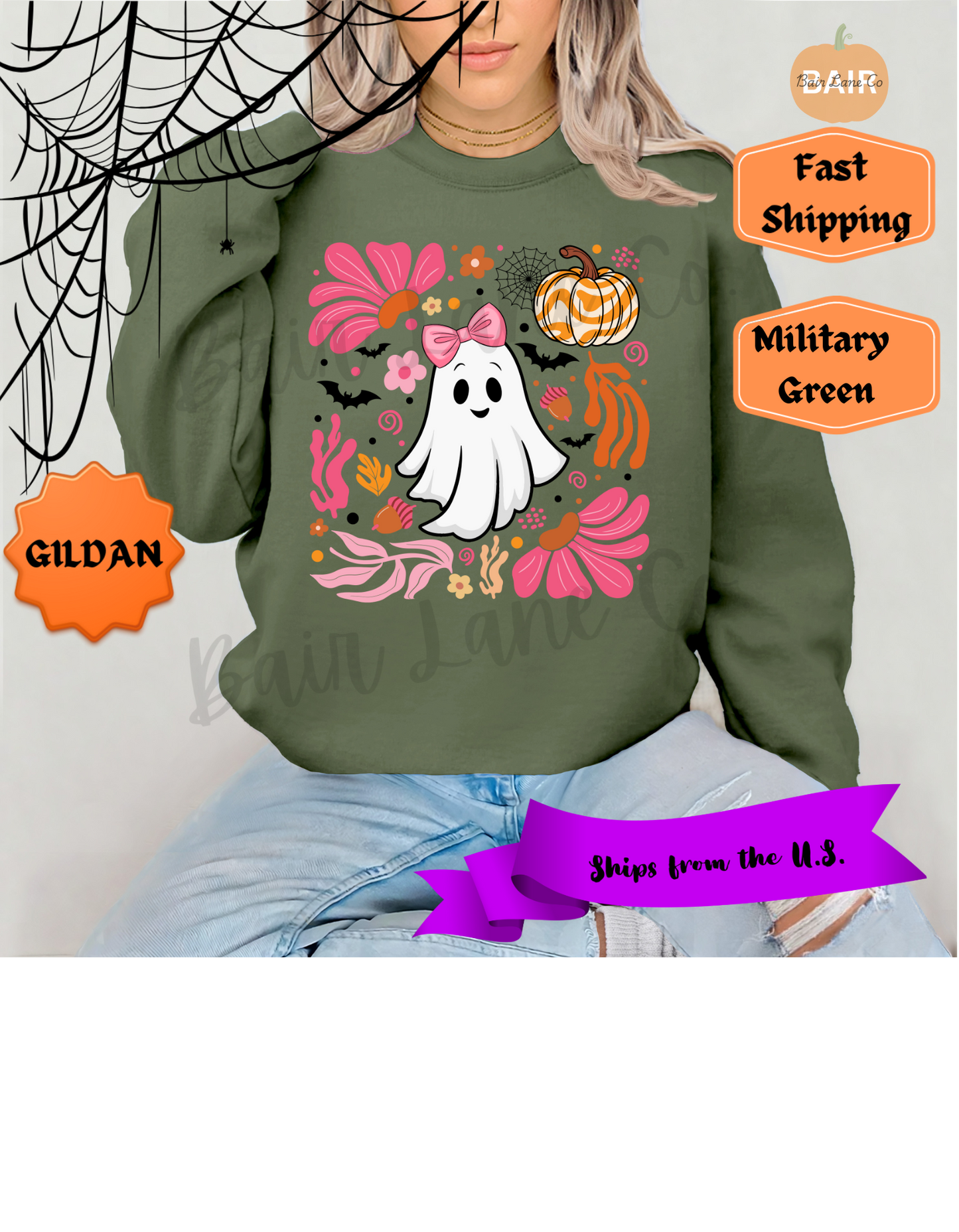 Pink & Orange Cute Ghost