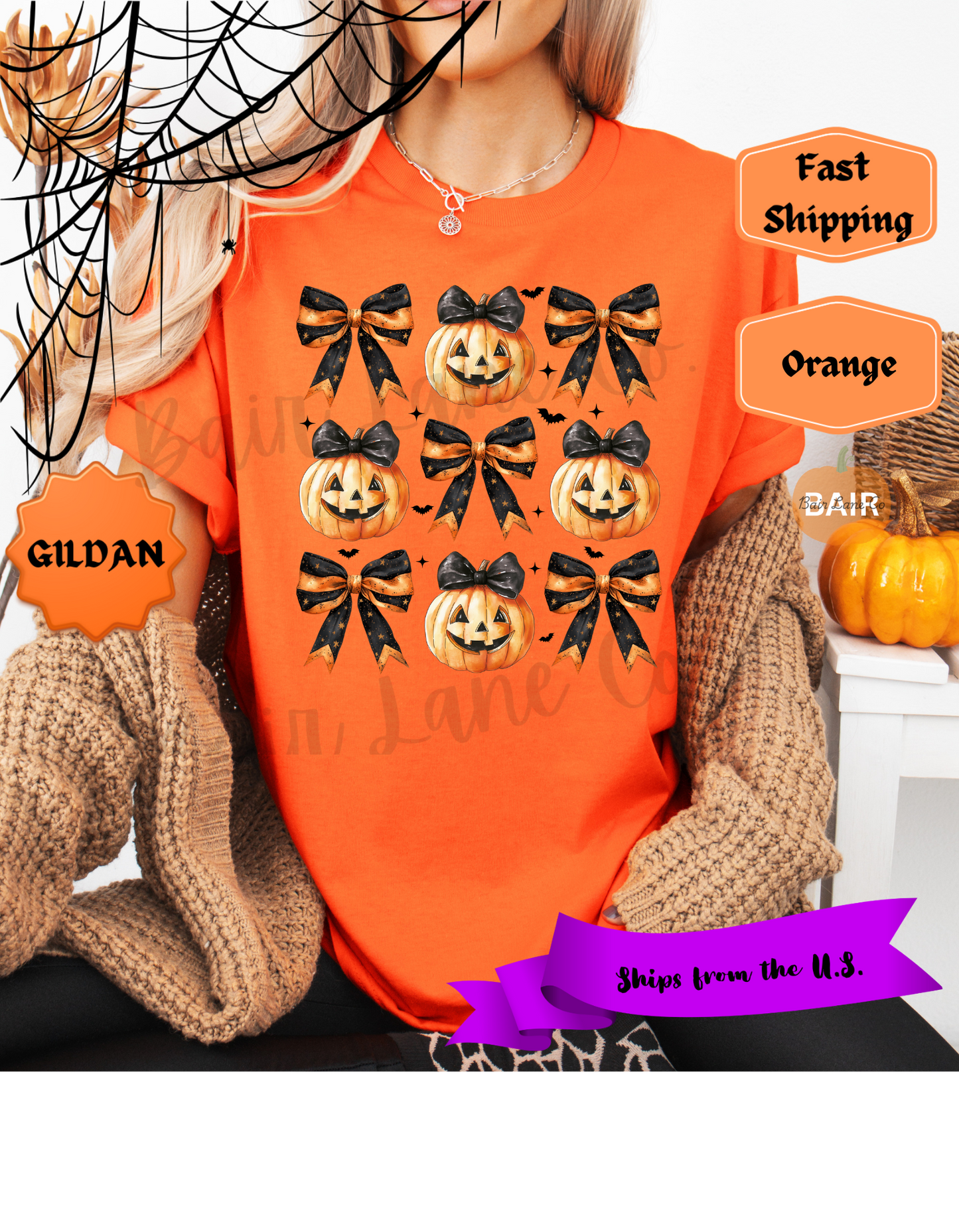 Black & Orange Bow Coquette