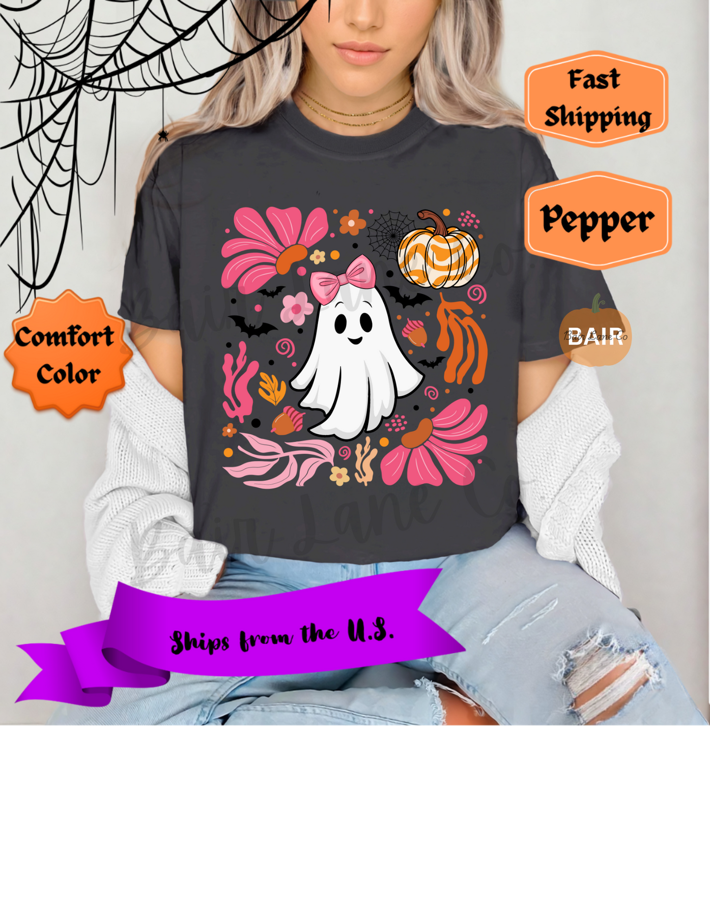 Pink & Orange Cute Ghost