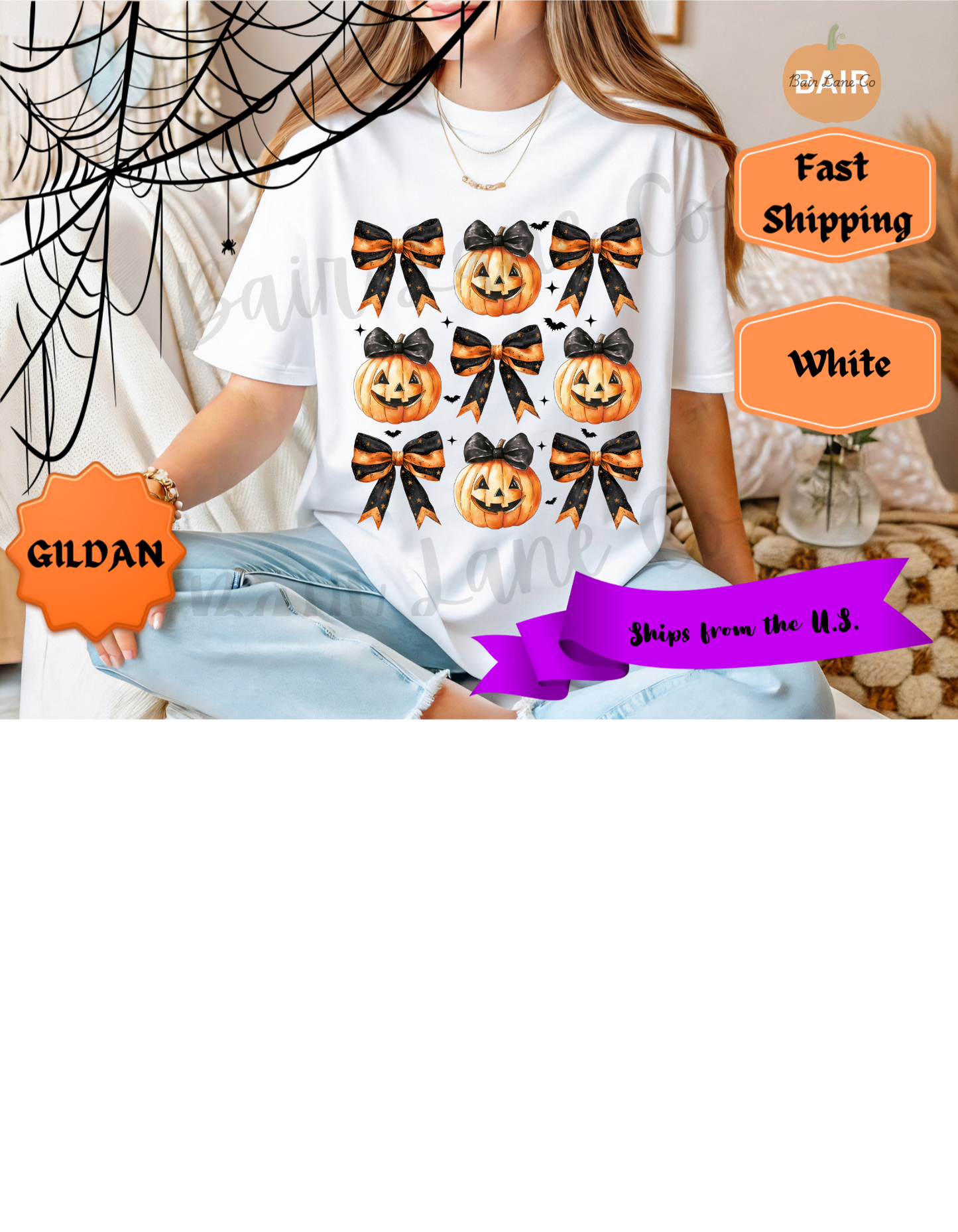 Black & Orange Bow Coquette