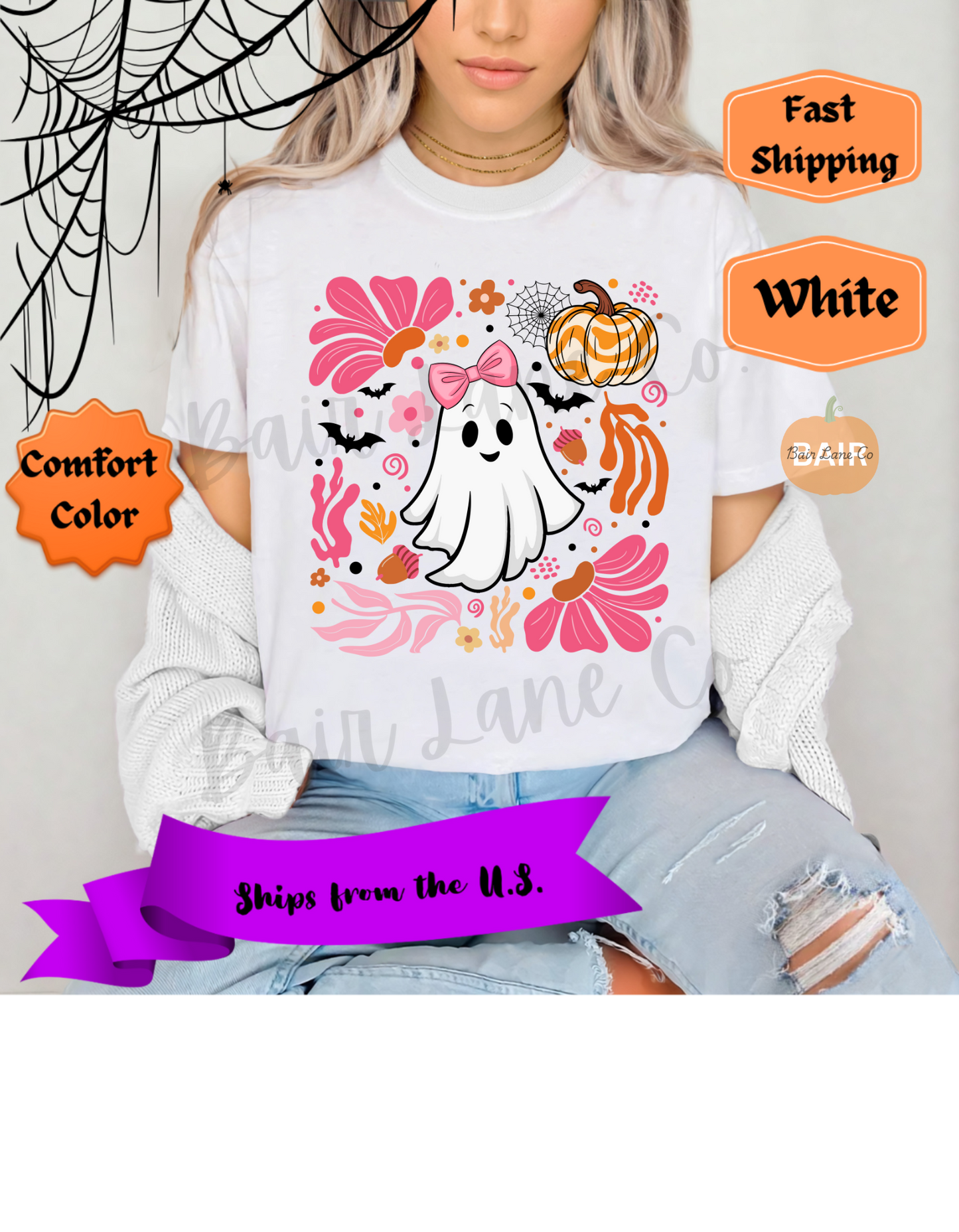 Pink & Orange Cute Ghost