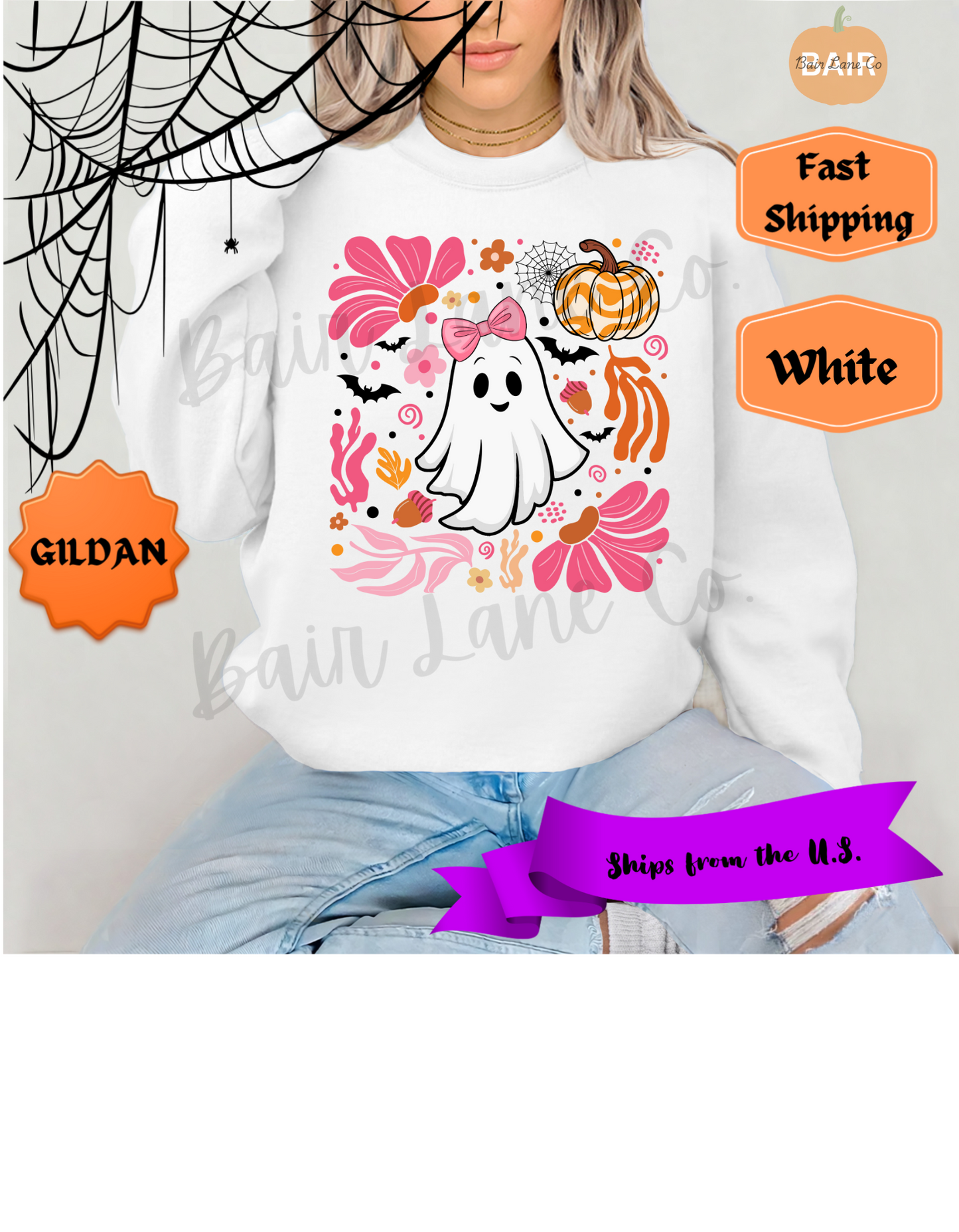 Pink & Orange Cute Ghost