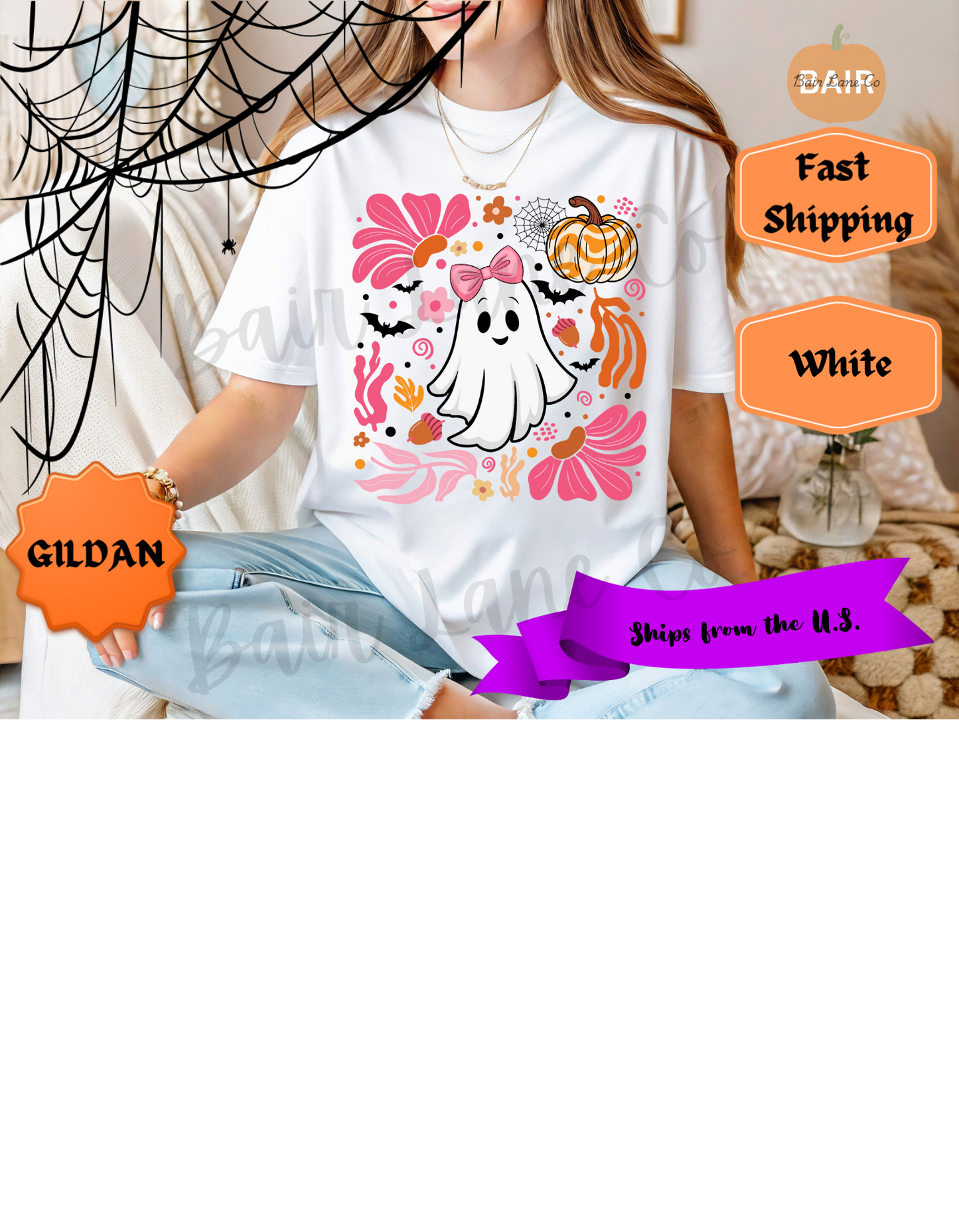 Pink & Orange Cute Ghost