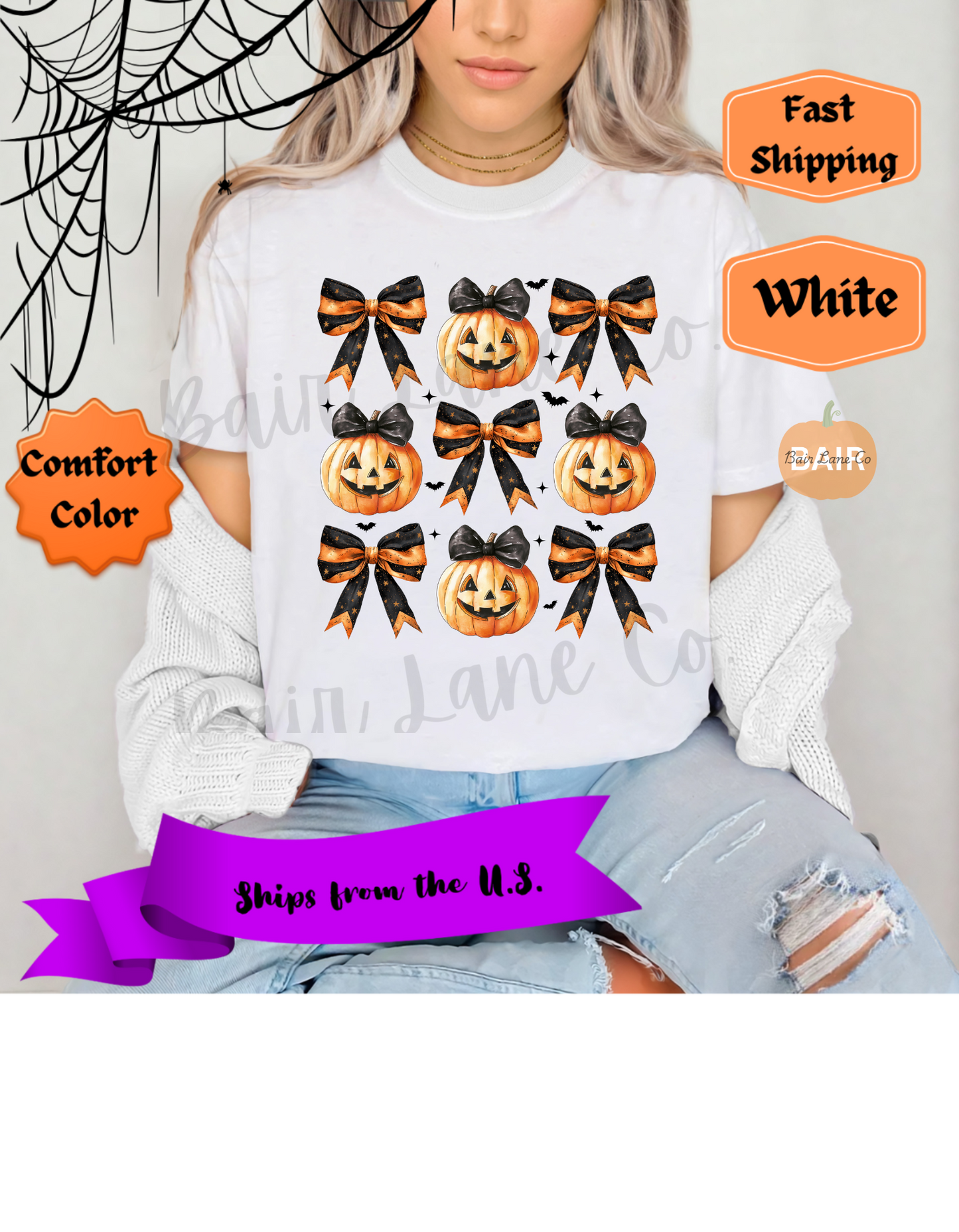 Black & Orange Bow Coquette