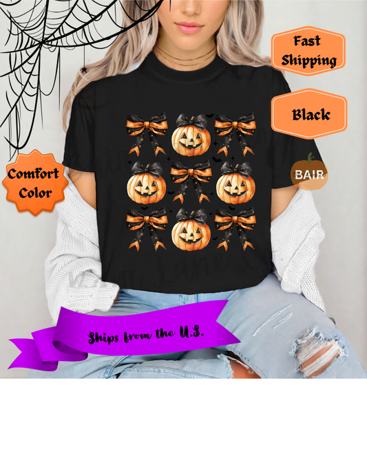 Black & Orange Bow Coquette