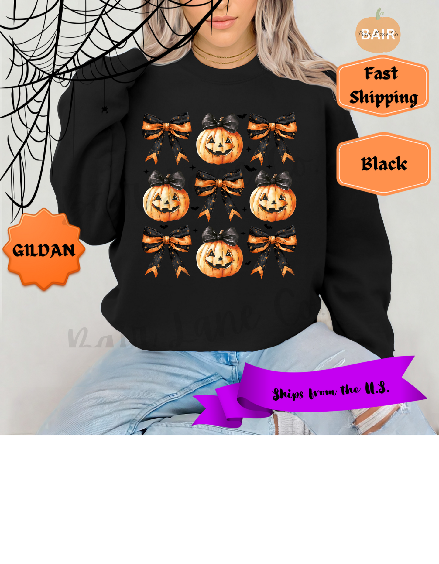 Black & Orange Bow Coquette