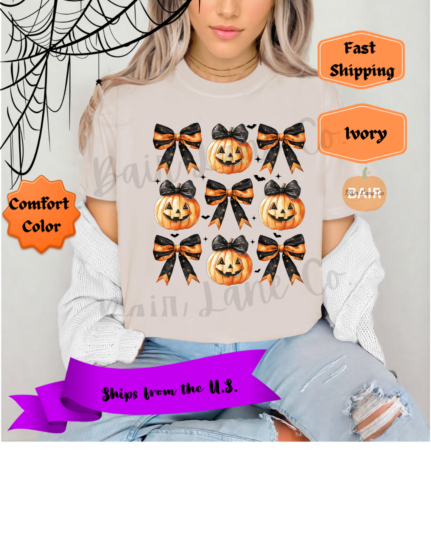 Black & Orange Bow Coquette
