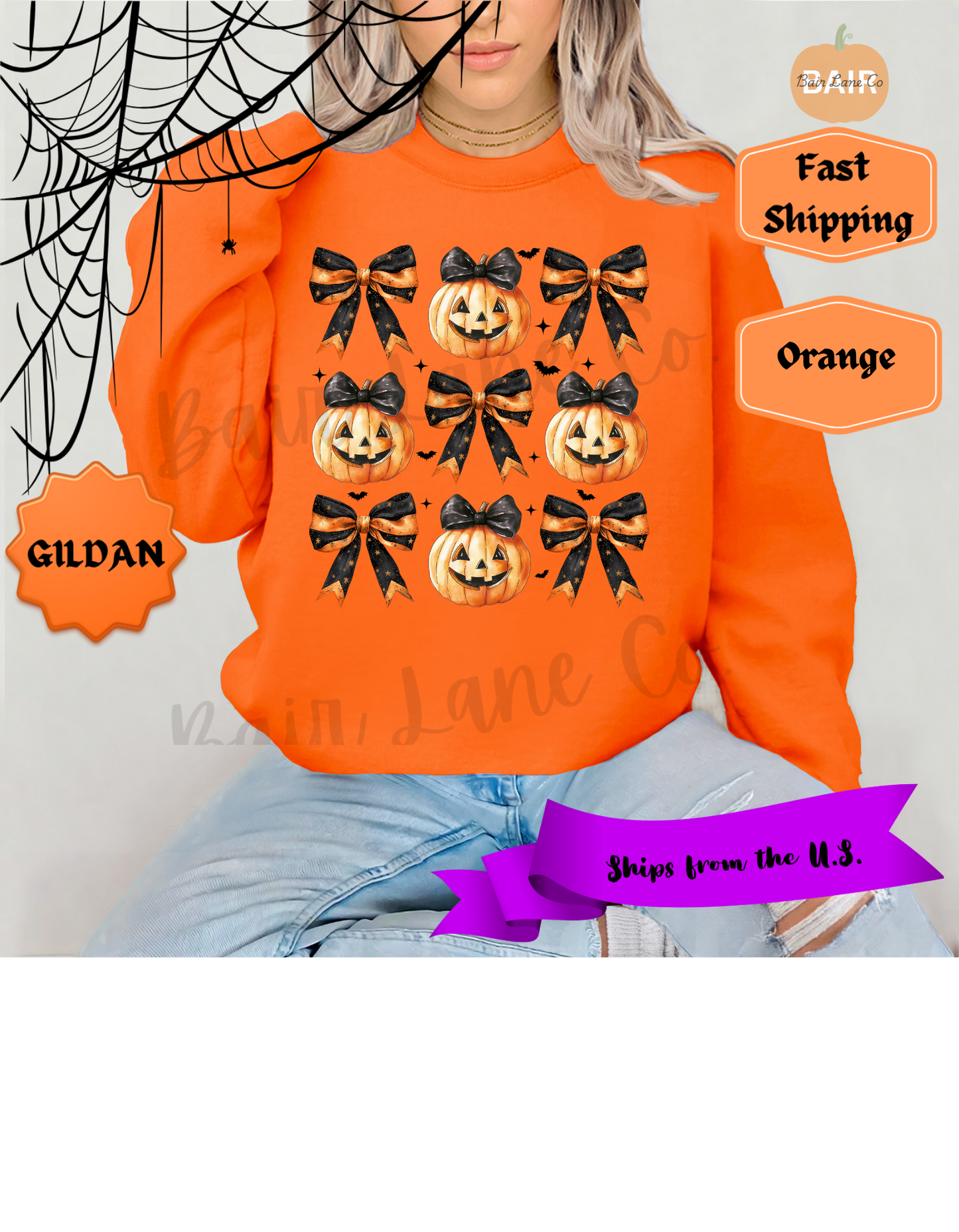 Black & Orange Bow Coquette
